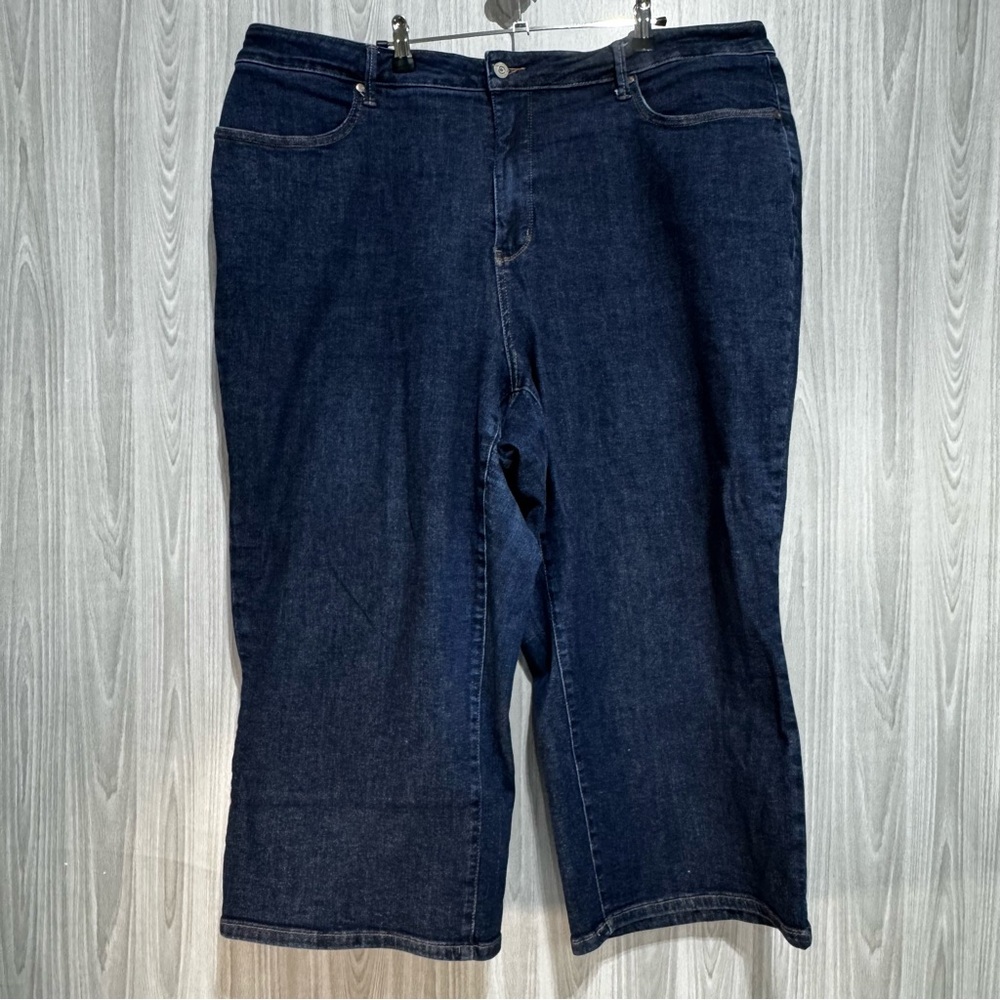 Judy Blue Jeans Wide Leg High Waisted Dark Wash Tummy Control Women’s Size‎ 24